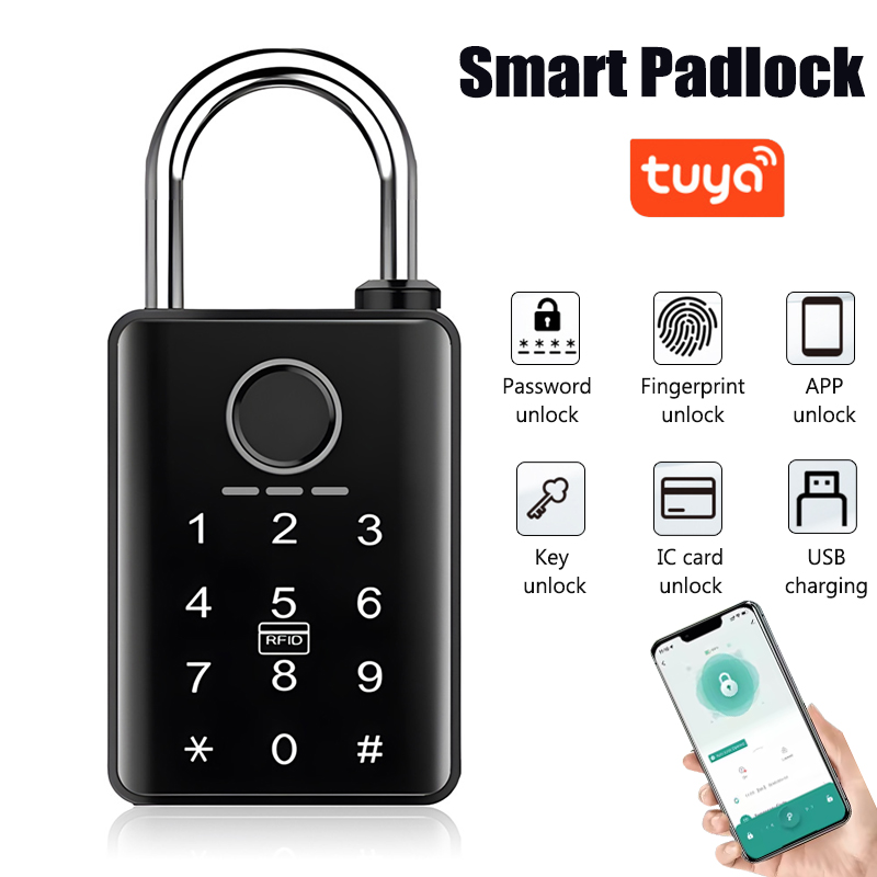 Smart Door Lock Wifi - กุญแจล็อคประตูอัจฉริยะ Tuya แบบสแกนลายนิ้วมือ รหัสผ่าน แอป คีย์การ์ด