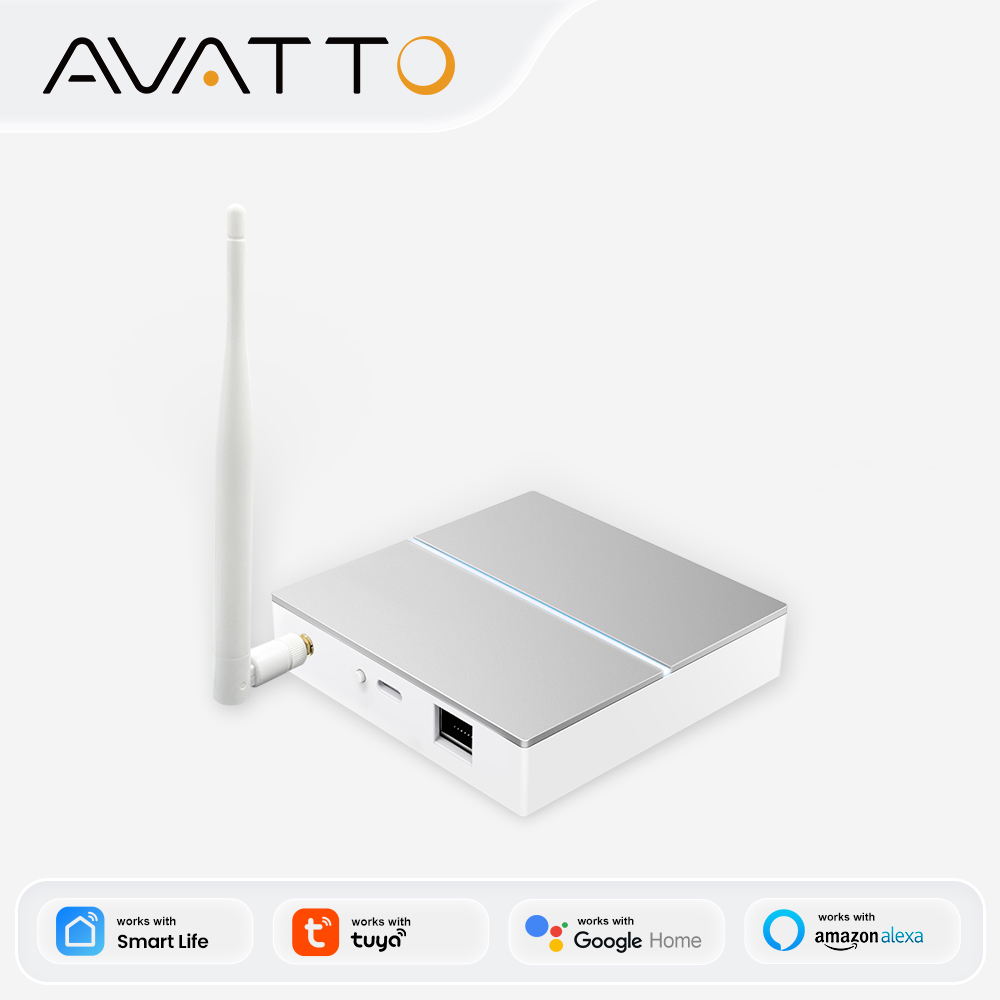 Smart Home Automation Kit - เกตเวย์ AVATTO Tuya ZigBee พร้อมเสาอากาศ สมาร์ทเกตเวย์บริดจ์แบบใช้สาย