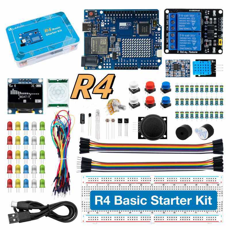 Sensor Kit Arduino - ชุดเริ่มต้นสำหรับการพัฒนา UNO R4 ที่รองรับ Wi-Fi พร้อมเซ็นเซอร์และส่วนประกอบอิเล็กทรอนิกส์