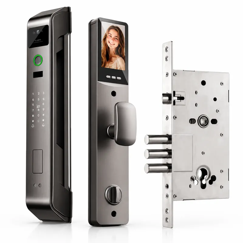 Smart Door Lock Wifi - รัสเซียน สปลิต 8560 กลอนประตูอัจฉริยะระบบสแกนลายนิ้วมือ พร้อมระบบสแกนบัตรและระบบจดจำใบหน้า กลอนประตูอิเล็กทรอนิกส์แบบใช้รหัสผ่าน