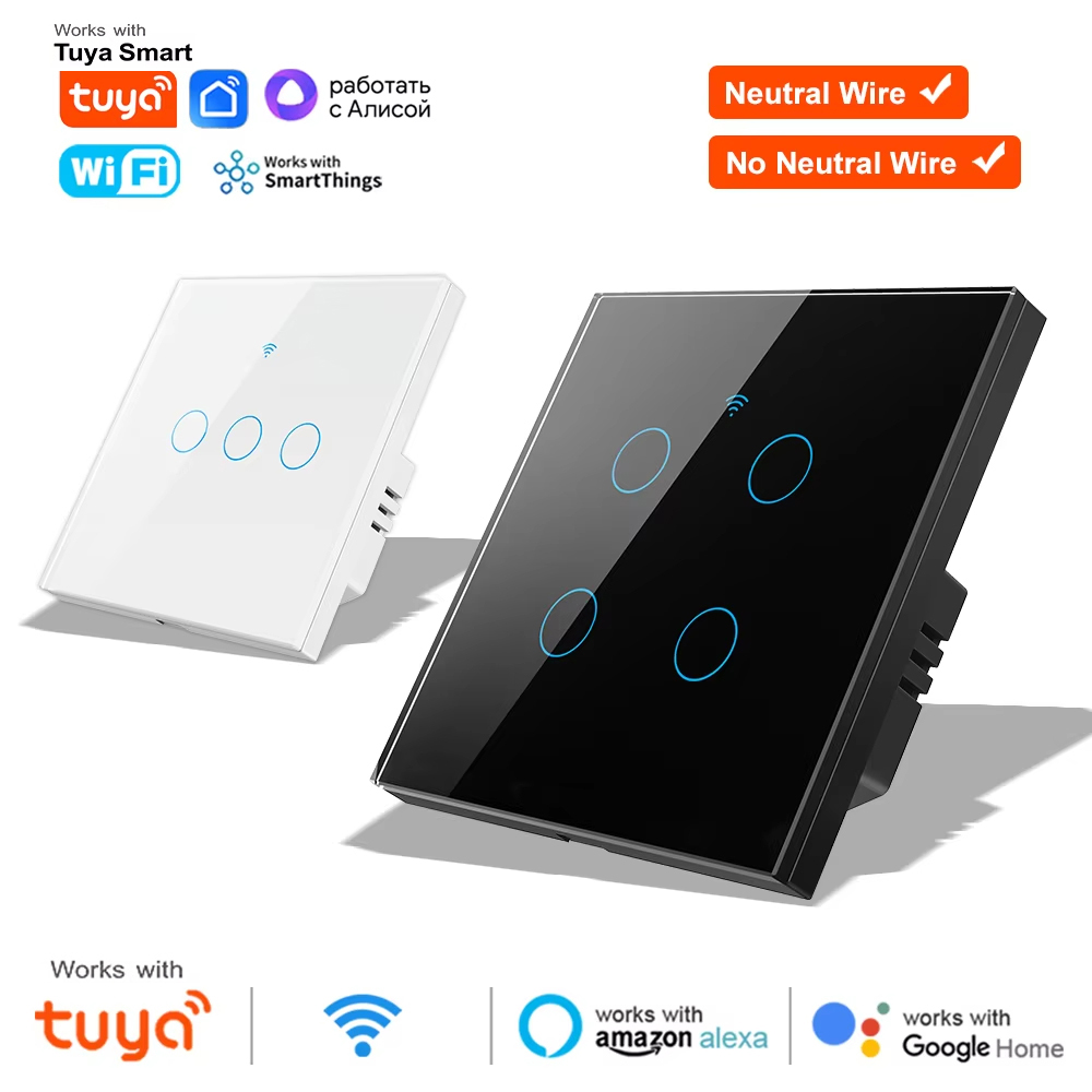 Smart Light Switch Wifi - สวิตช์ไฟติดผนังแบบสัมผัส 1 2 3 4 ช่อง