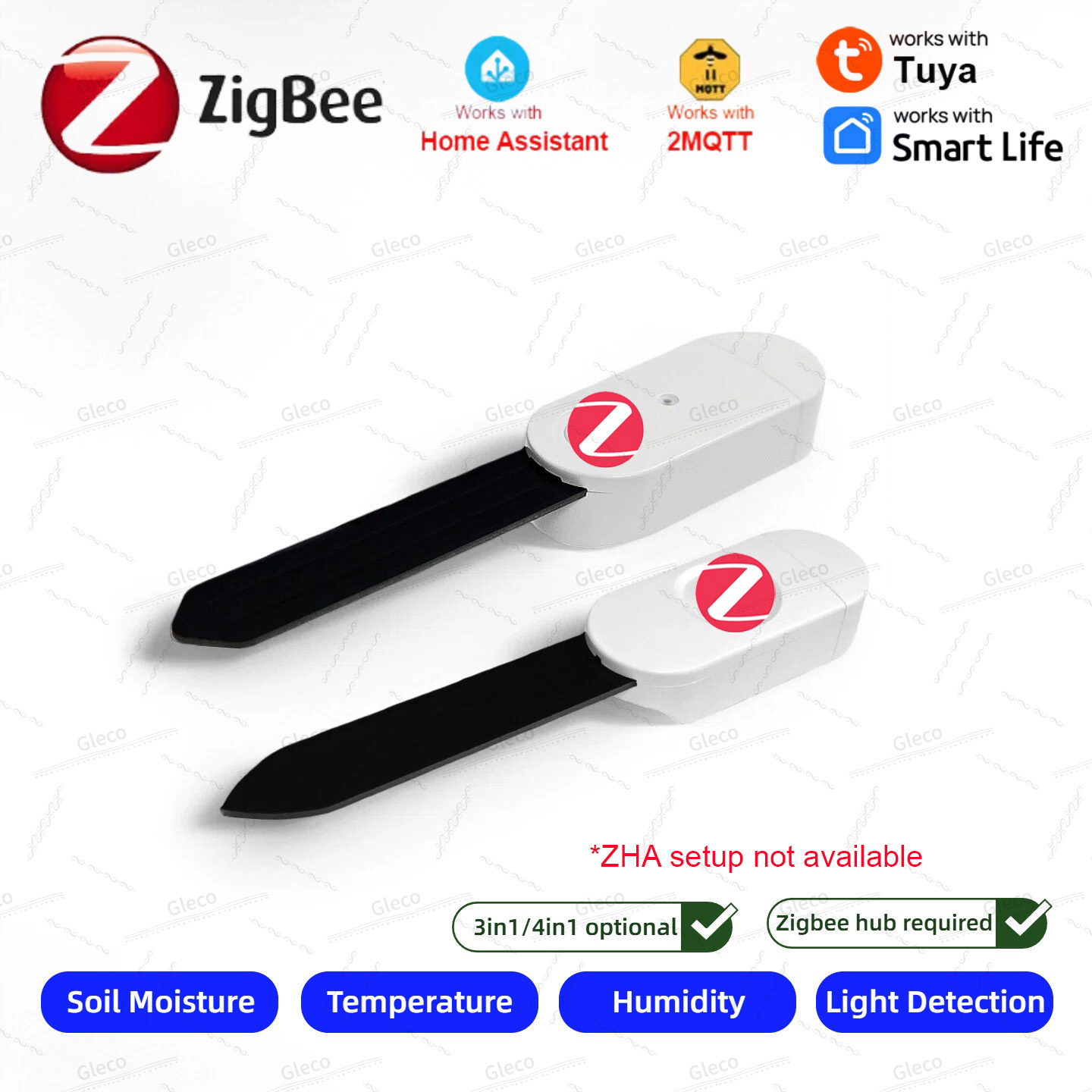 Smart Home Automation Kit - เซ็นเซอร์วัดความชื้นในดิน Zigbee เครื่องวัดอุณหภูมิ ความชื้น ความอุดมสมบูรณ์ และแสง