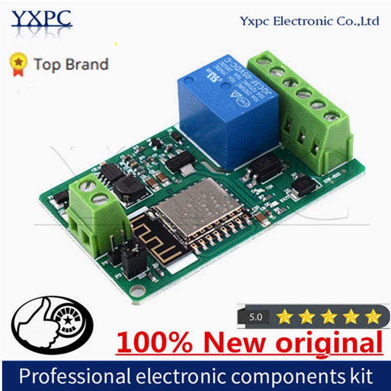 Esp8266 Relay Module - รีเลย์1ช่องสัญญาณป้องกันกระแสเกินโมดูลการถ่ายทอดสัญญาณเครือข่าย Wi-Fi 10A DC 7-30V ESP-12F