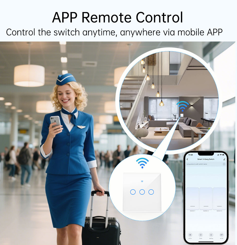 สวิตช์ไฟติดผนังแบบสัมผัส WiFi  - Smart Light Switch Wifi บทวิจารณ์และราคา