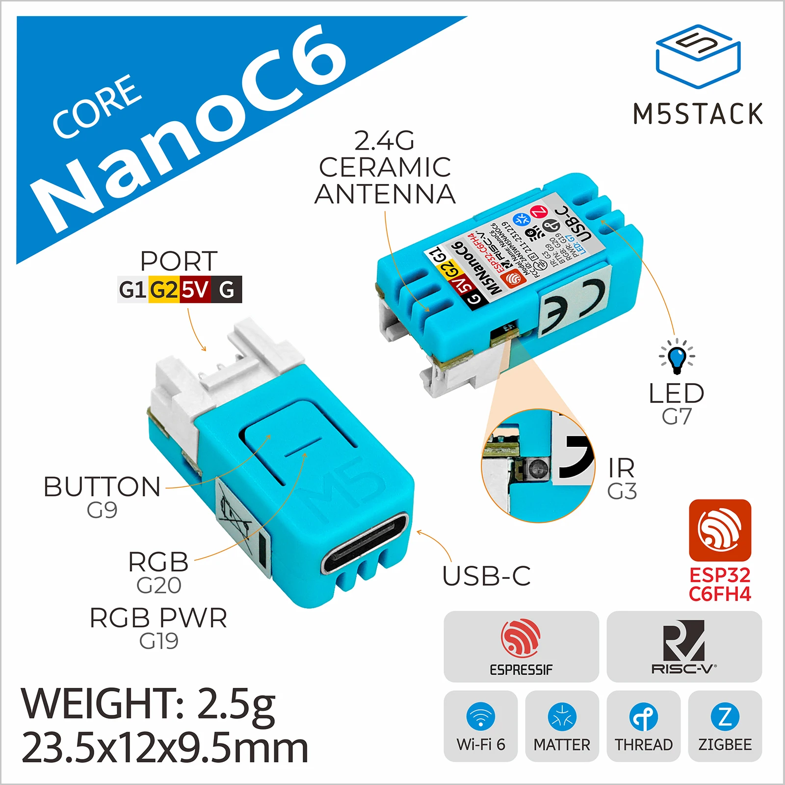 M5Stack NanoC6 บอร์ดพัฒนา ESP3 - Esp32 Smart Home Kit บทวิจารณ์และราคา