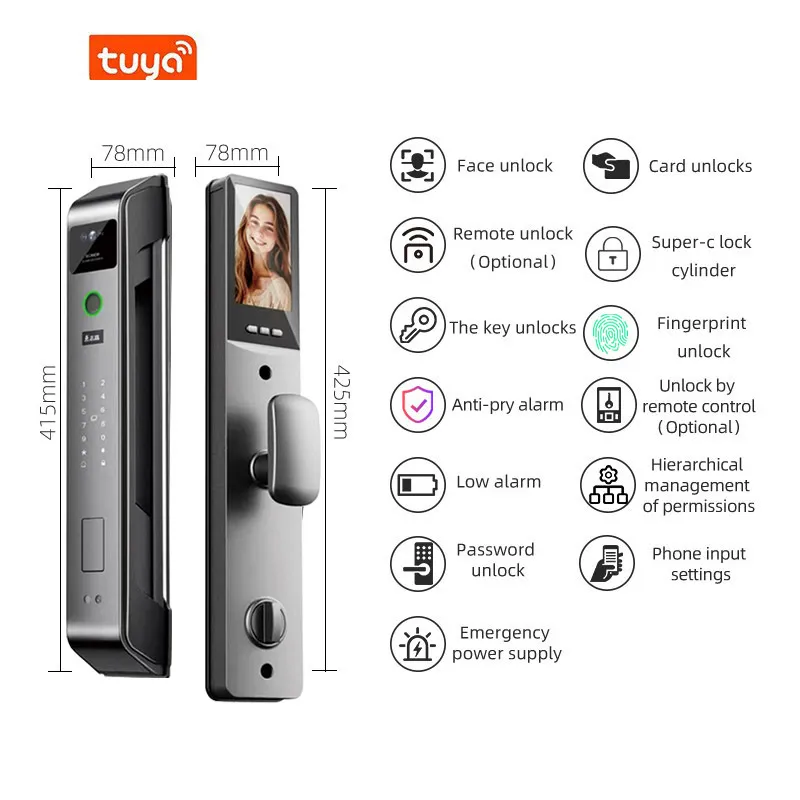 รัสเซียน สปลิต 8560 กลอนประตูอ - Smart Door Lock Wifi บทวิจารณ์และราคา
