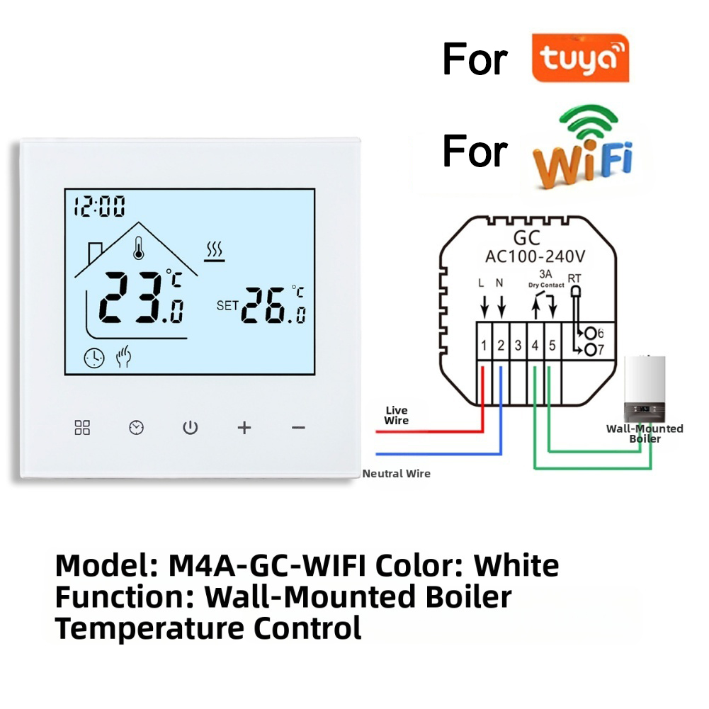 เทอร์โมสตัทแบบตั้งโปรแกรมได้ผ่ - Wifi Thermostat บทวิจารณ์และราคา