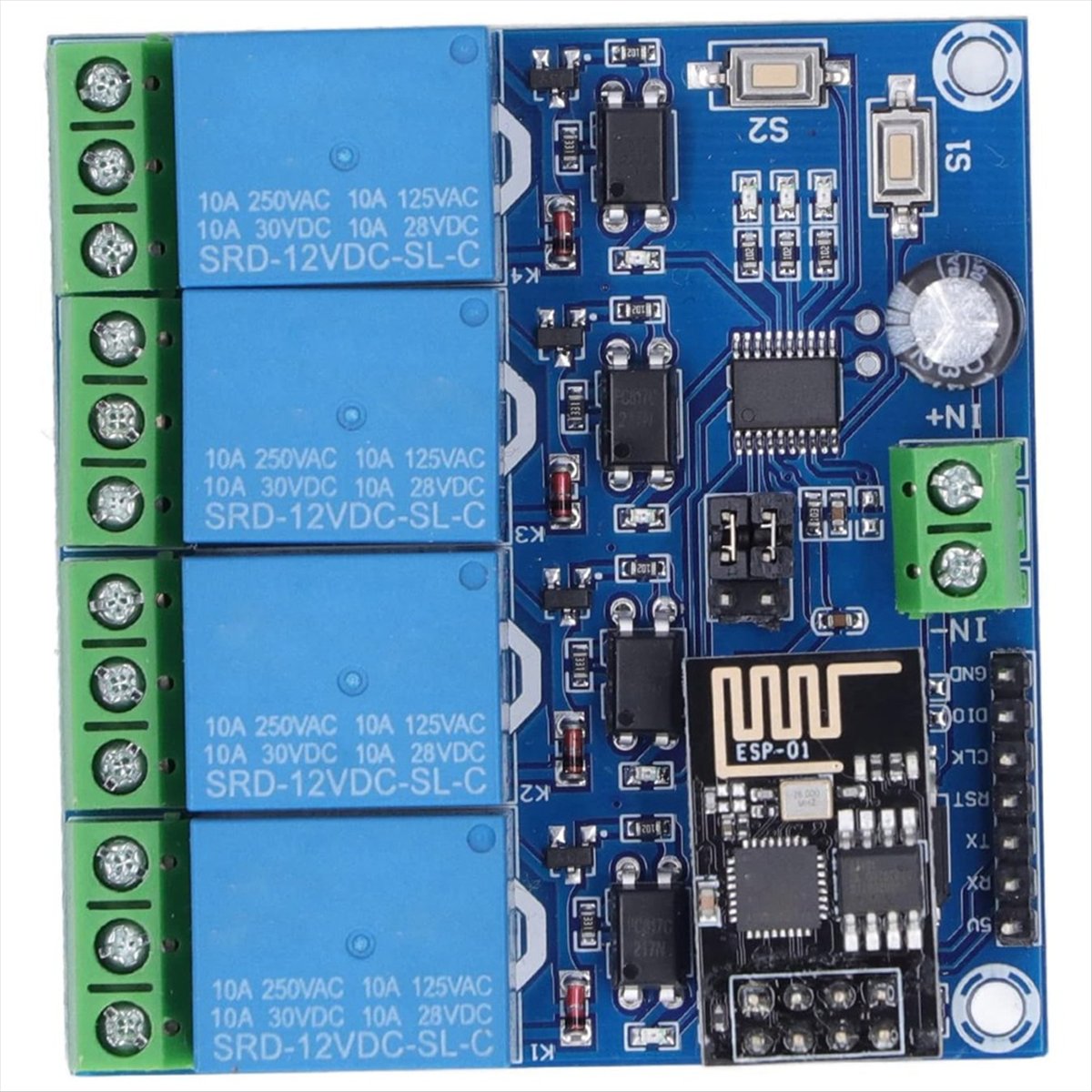 ซุปเปอร์เซลล์ 4 ช่องไวไฟโมดูลร - Esp8266 Relay Module บทวิจารณ์และราคา