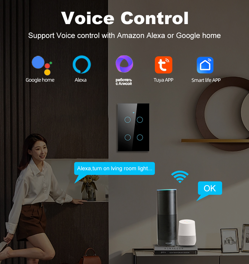 สวิตช์ไฟติดผนังแบบสัมผัส Smart - Smart Light Switch Wifi บทวิจารณ์และราคา
