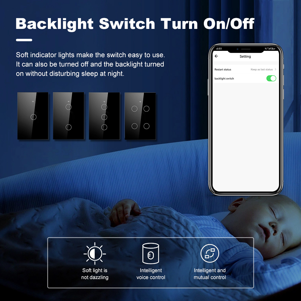 สวิตช์ไฟติดผนังแบบสัมผัส Smart - Smart Light Switch Wifi บทวิจารณ์และราคา