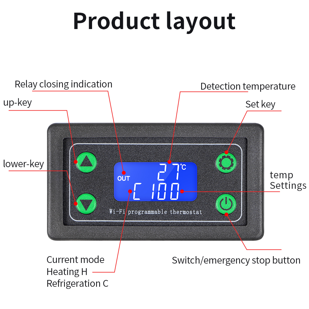 DC12-36V LED เครื่องควบคุมอุณห - Wifi Thermostat บทวิจารณ์และราคา